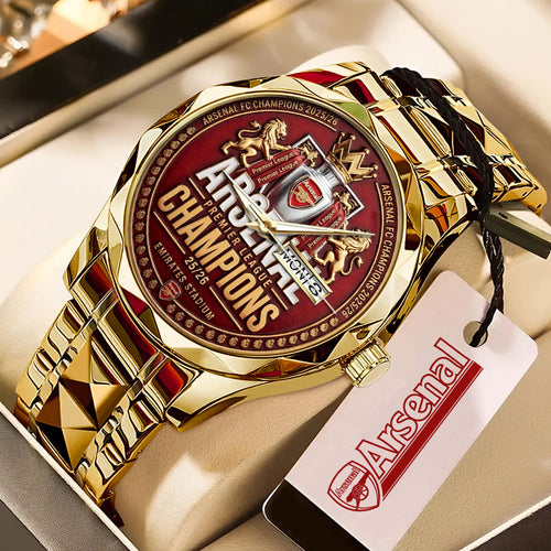 Arsenal FC Premier League Champions 25/26 Alloy Luxury Quartz Watch – TMTHU6430