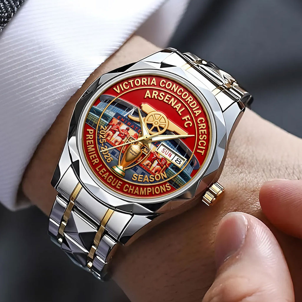 Arsenal FC Premier League Champions 25/26 Alloy Luxury Quartz Watch – HOATT18196