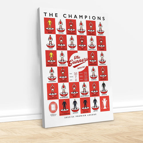Arsenal FC Premier League Champions 25/26 Rectangle Canvas With Inner Frame – HOATT18480