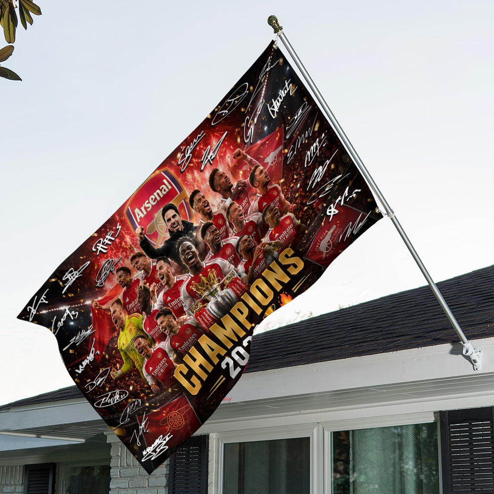Arsenal FC Premier League Champions 25/26 3D Double-side House Flag – TMTHU6537