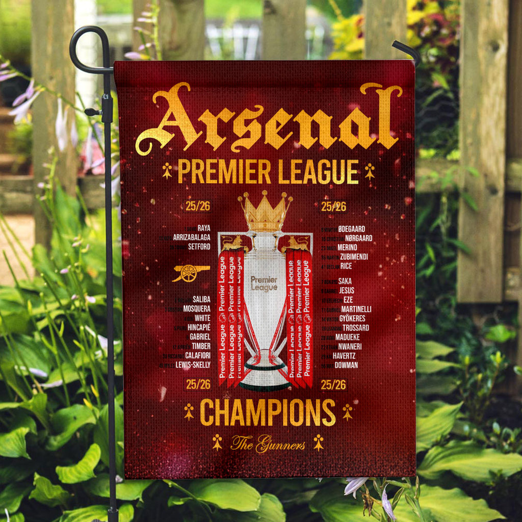 Arsenal FC Premier League Champions 25/26 Double-side Garden Flag – HOATT18199