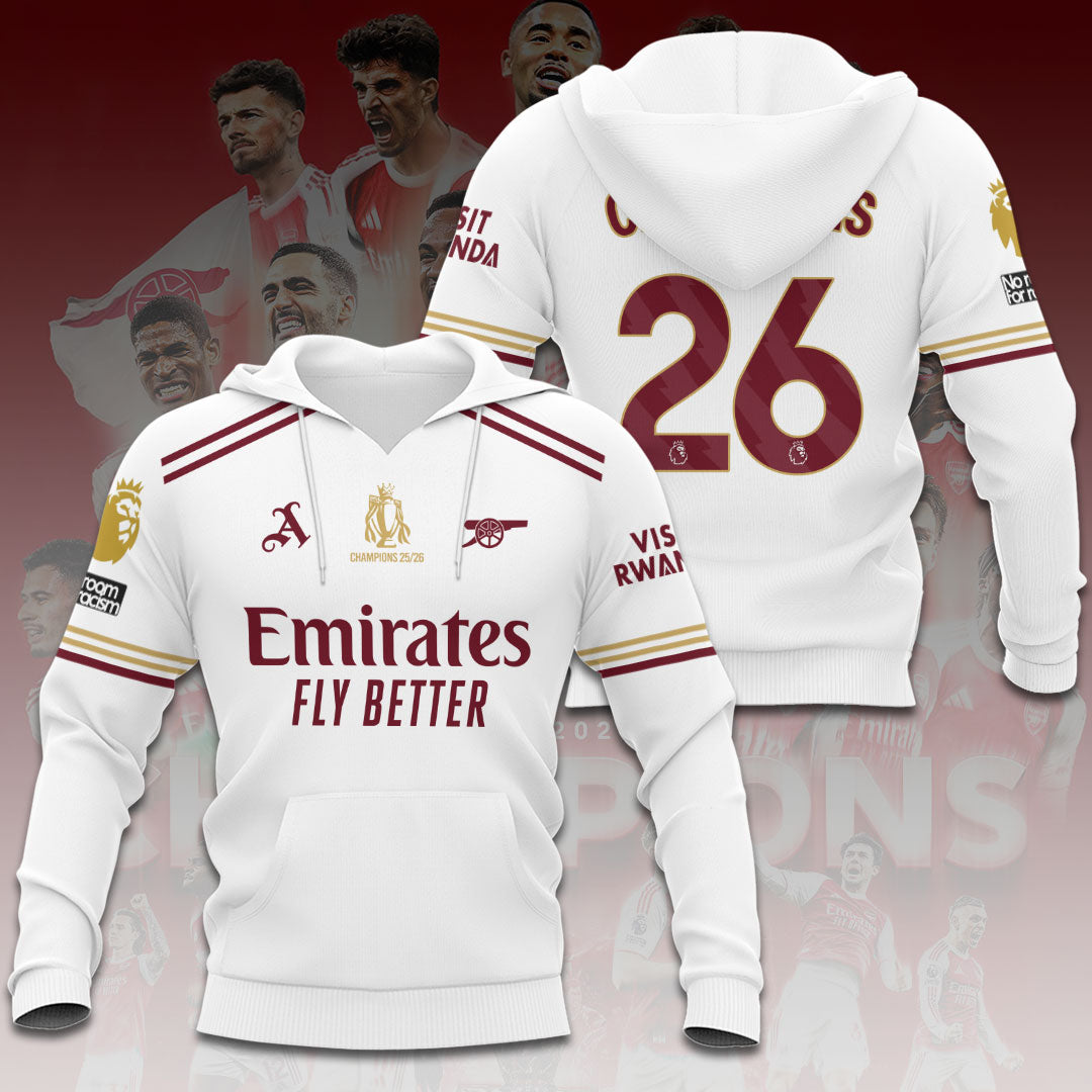 Arsenal FC Premier League Champions 25/26 3D Apparel – HOATT18200