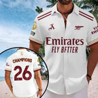 Arsenal FC Premier League Champions 25/26 Short Sleeve Button-Down Shirt – HOATT18223