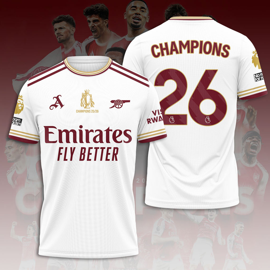 Arsenal FC Premier League Champions 25/26 3D Apparel – HOATT18200