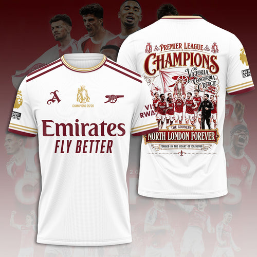 Arsenal FC Premier League Champions 25/26 3D Apparel – HOATT18235