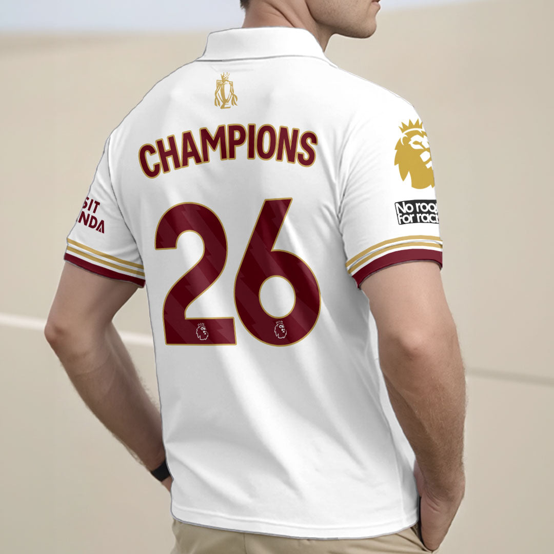 Arsenal FC Premier League Champions 25/26 Zip Polo Shirt – HOATT18419