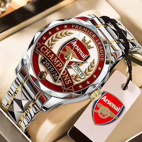 Arsenal FC Premier League Champions 25/26 Alloy Luxury Quartz Watch – TANTN23118