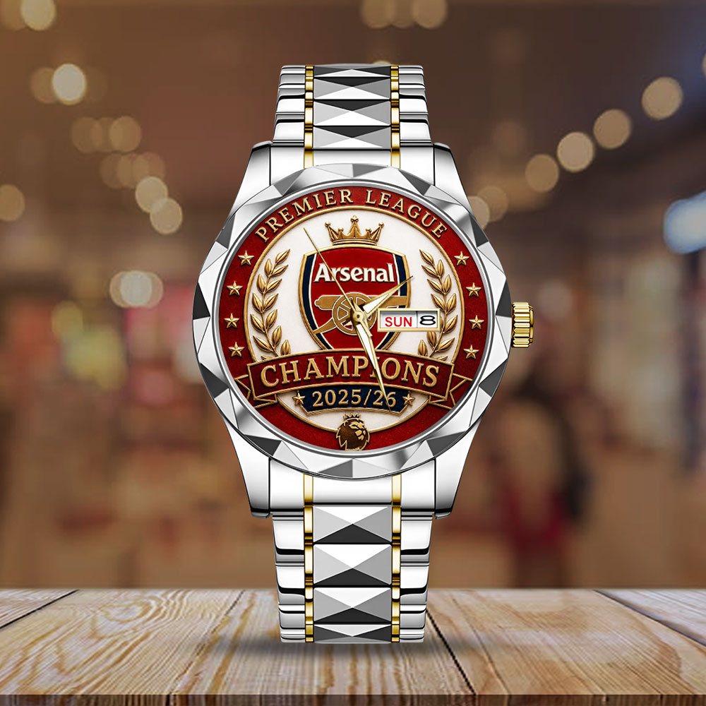 Arsenal FC Premier League Champions 25/26 Alloy Luxury Quartz Watch – TANTN23118