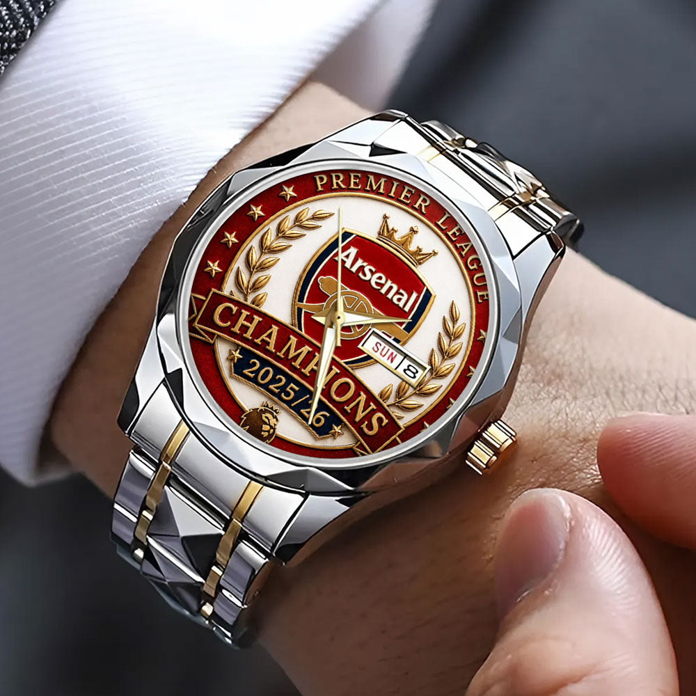 Arsenal FC Premier League Champions 25/26 Alloy Luxury Quartz Watch – TANTN23118
