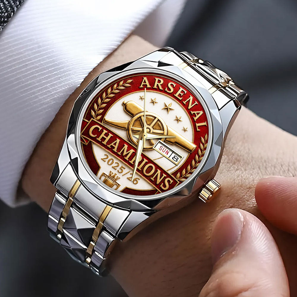 Arsenal FC Premier League Champions 25/26 Alloy Luxury Quartz Watch – TANTN23119