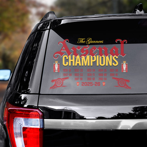 Arsenal FC Premier League Champions 25/26 3D Car Sticker – GNE6820