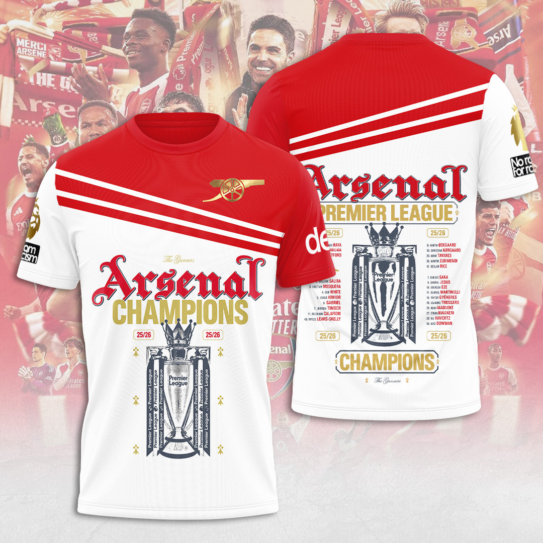 Arsenal FC Premier League Champions 25/26 3D Apparel – TANTN23062