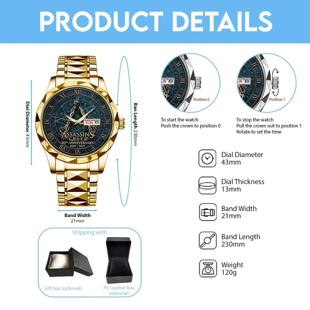 Assassin's Creed 20th Anniversary Alloy Luxury Quartz Watch – TMTHU9952