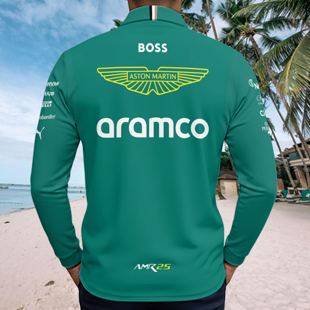 Aston Martin Aramco Cognizant 2025 Zip Polo Shirt – GNE4824