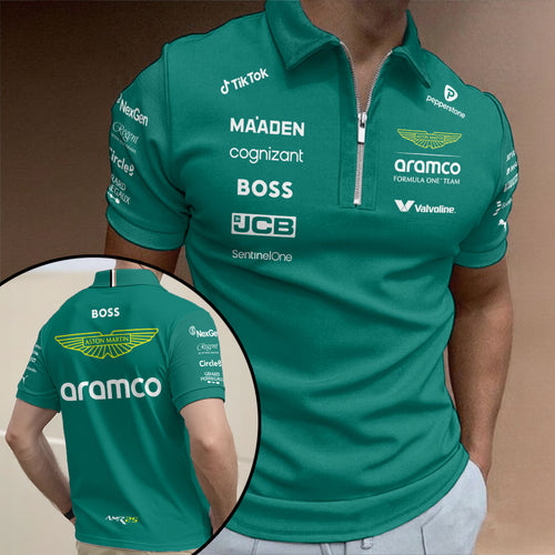 Aston Martin Aramco Cognizant 2025 Zip Polo Shirt – GNE4824