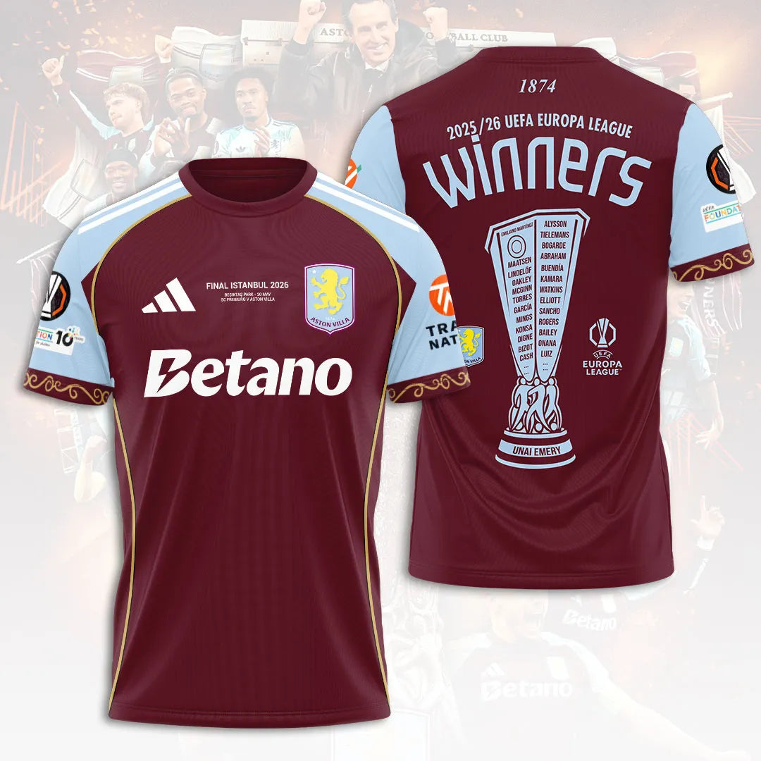 Aston Villa FC 2025-26 UEFA Europa League 3D Apparel – HOATT18177