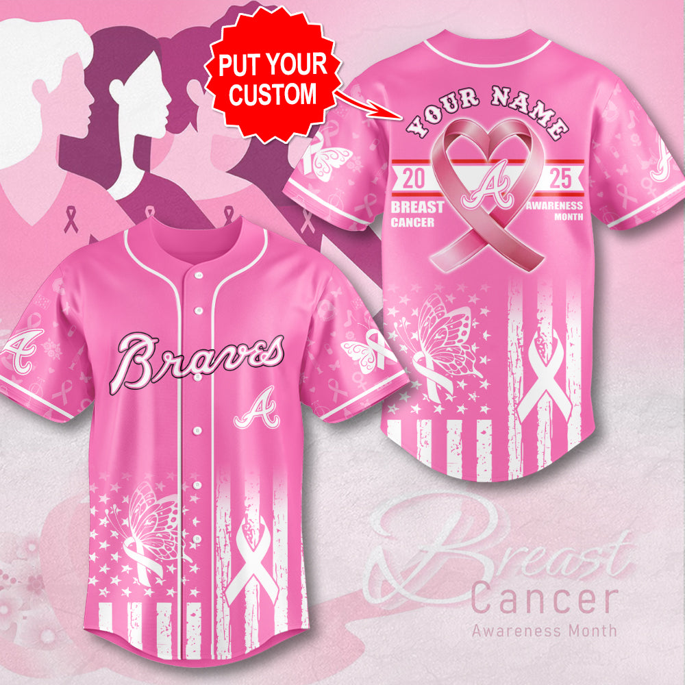 Personalized Atlanta Braves x Breast Cancer Awareness 2025 Baseball Jersey – MAITM13015