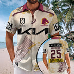 Brisbane Broncos Premiers 2025 Short Sleeve Button-Down Shirt – TMTHU1606