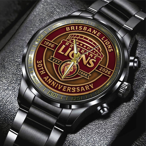 Brisbane Lions Premiers 2025 Black Stainless Steel Watch – TMTHU1208