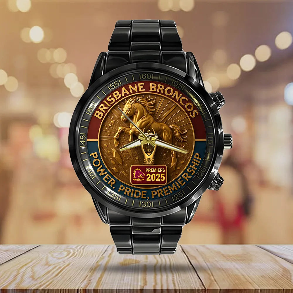 Brisbane Broncos Black Stainless Steel Watch – TMTHU1434