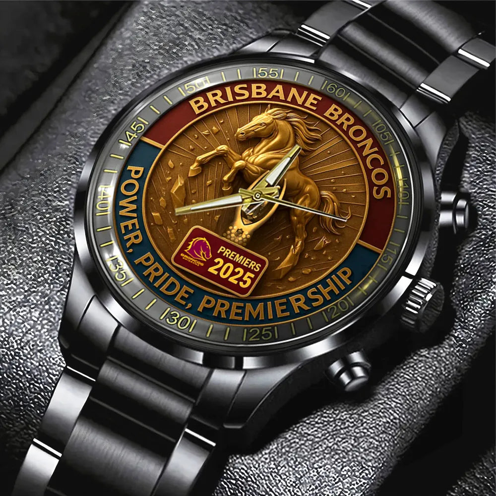 Brisbane Broncos Black Stainless Steel Watch – TMTHU1434