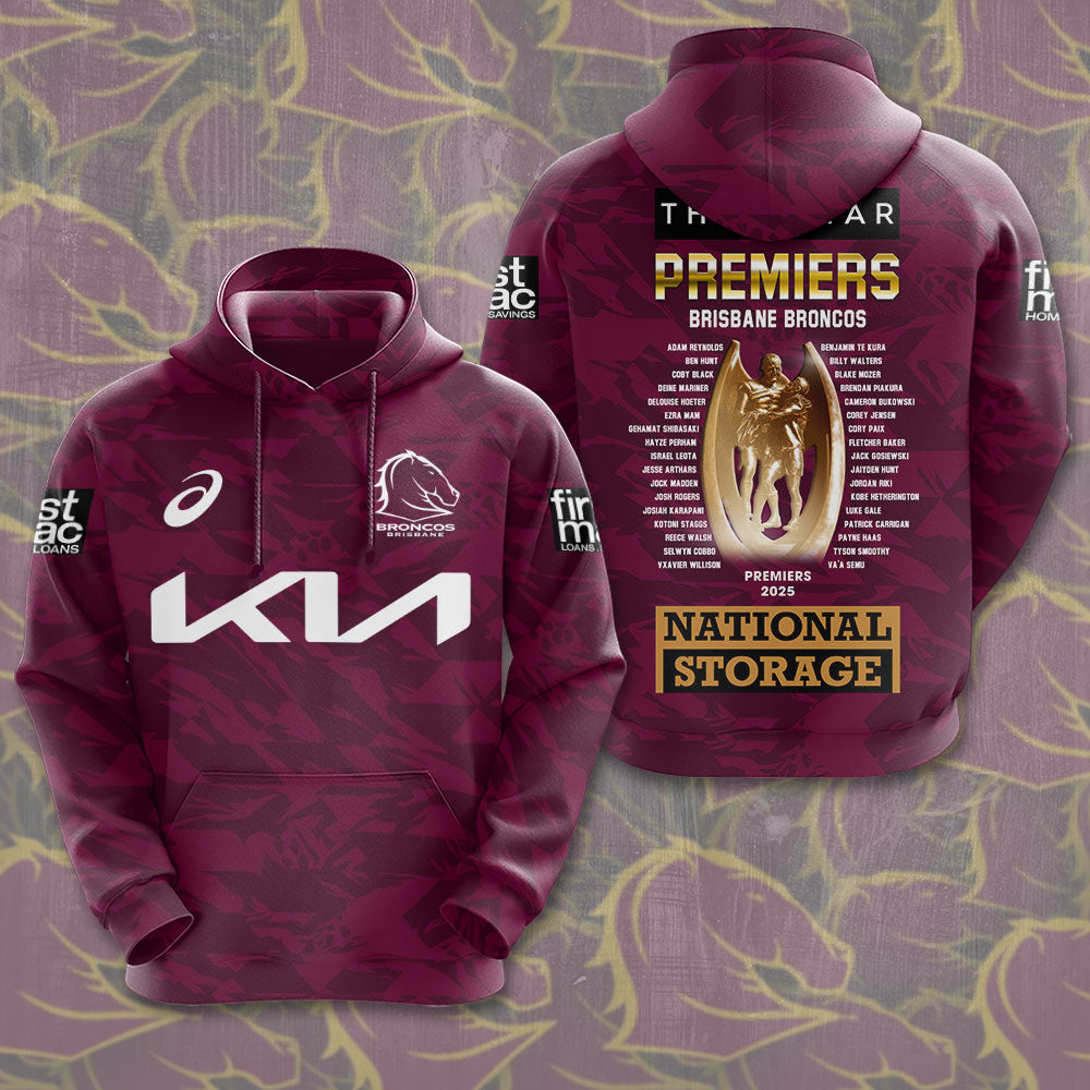 Brisbane Broncos Premiers 3D Apparel – TMTHU1696