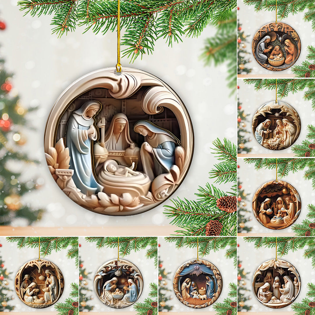 8PCS Birth Of Christ Custom Shape 2-Side Printed Acrylic Ornament – TANTN17273