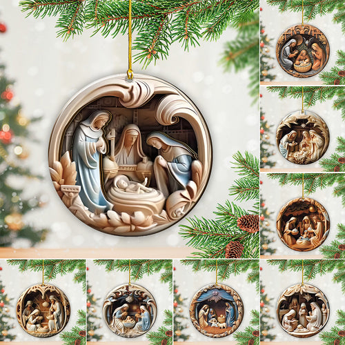 8PCS Birth Of Christ Custom Shape 2-Side Printed Acrylic Ornament – TANTN17273