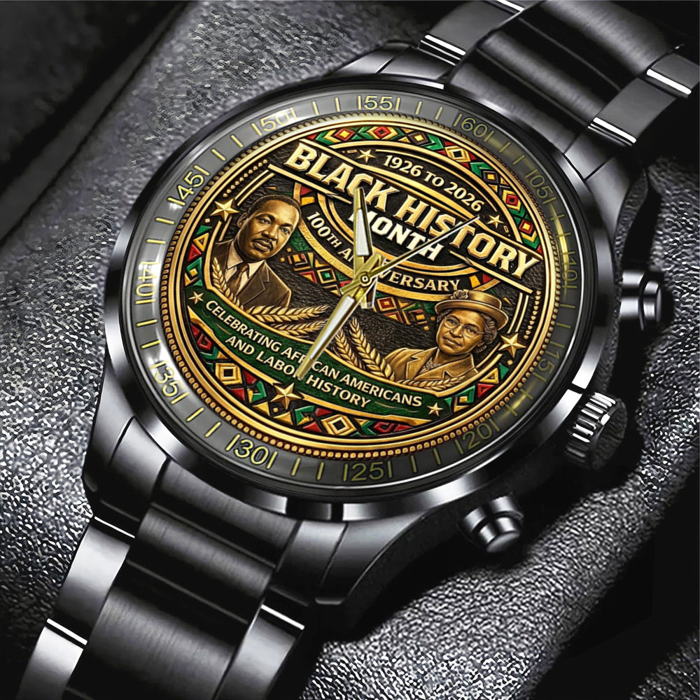 Black History Month 100th Anniversary 2026 Black Stainless Steel Watch – TMTHU3788