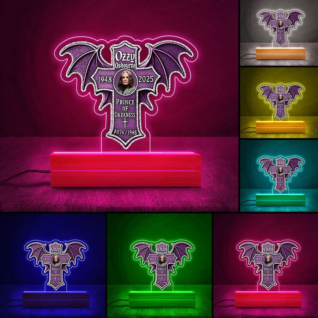Black Sabbath x Ozzy Osbourne Led Light with Wooden Base (7 Colors) – HOATT 12137