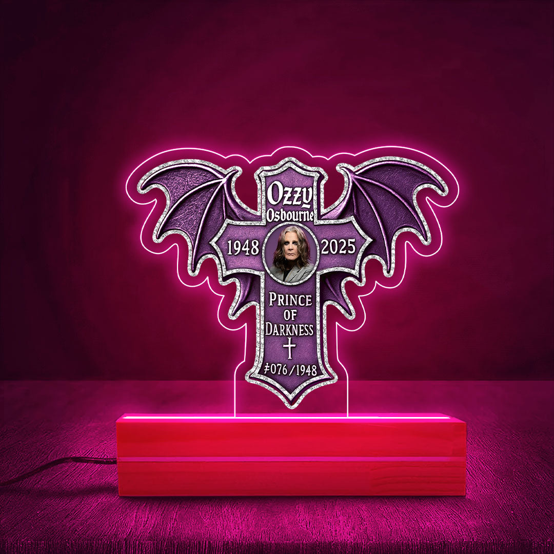 Black Sabbath x Ozzy Osbourne Led Light with Wooden Base (7 Colors) – HOATT 12137