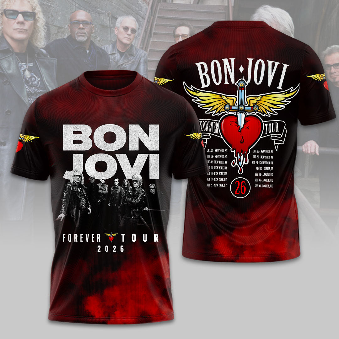 Bon Jovi Forever Tour 2026 3D Apparel – HOATT19348