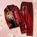 Bonnie Tyler Satin Pajama Set with Piping – HOATT20294