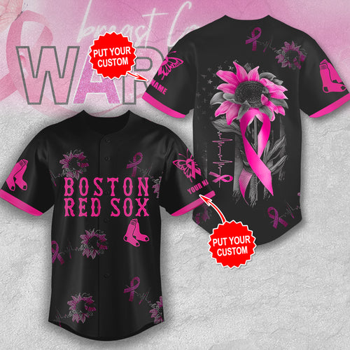 Personalized Boston Red Sox x Breast Cancer Awareness Baseball Jersey – MAITM12916