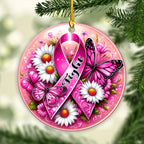 Breast Cancer Awareness Fixed Shape 2-Side Printed Acrylic Ornament – GNE 1783