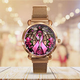 Breast Cancer Awareness Mesh Strap Quartz Watch – HOATT12479
