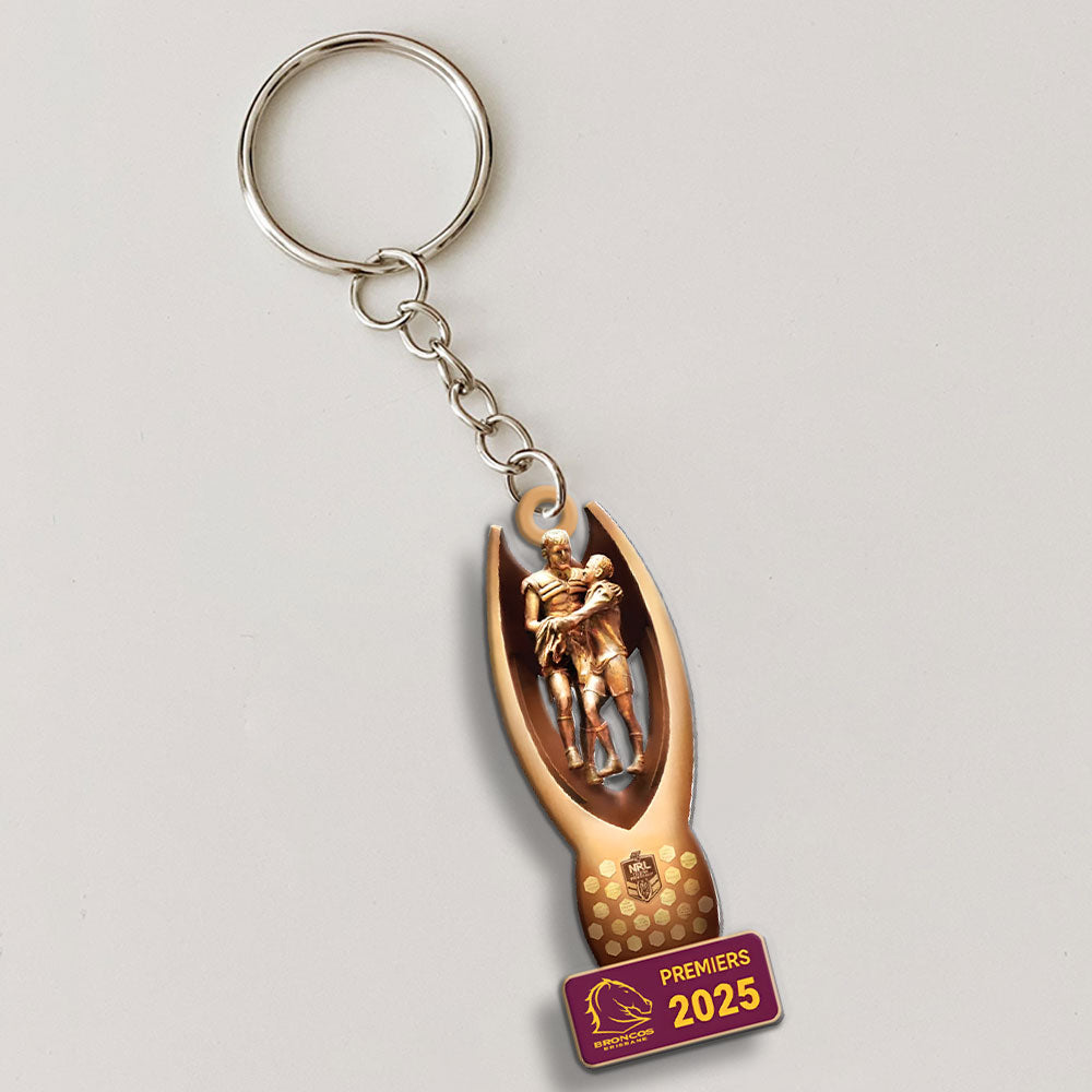 Brisbane Broncos 2025 Premiers Custom Shape 2-sided Keychain – MAITM13187
