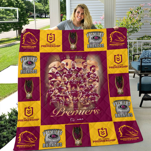 Brisbane Broncos 2025 Premiers Quilt Blanket – MAITM13377