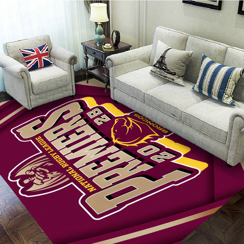 Brisbane Broncos 2025 Premiers Rectangular Rug – MAITM13345