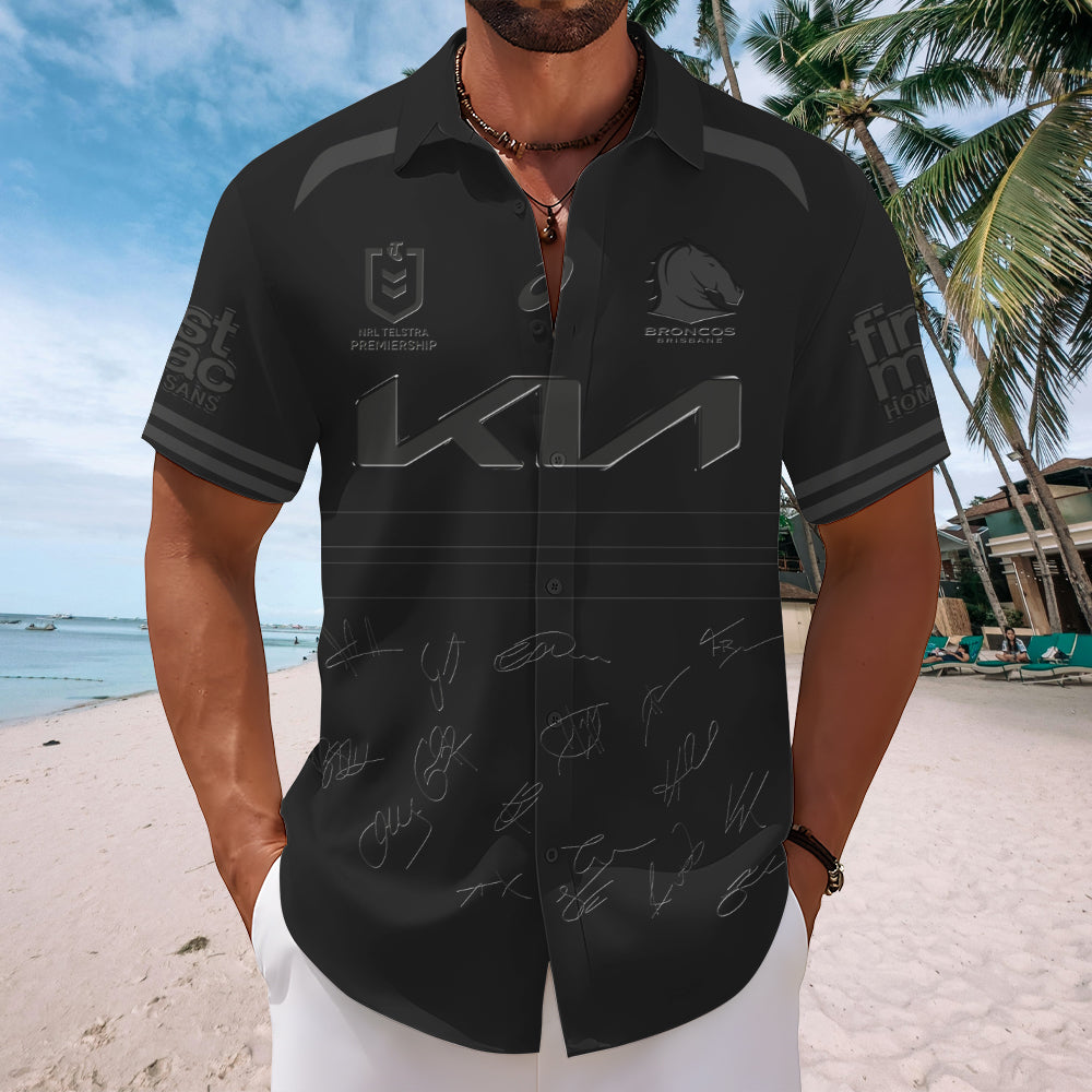 Brisbane Broncos 2025 Premiers Short Sleeve Button-Down Shirt – MAITM13343