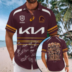 Brisbane Broncos 2025 Premiers Short Sleeve Button-Down Shirt – MAITM13598