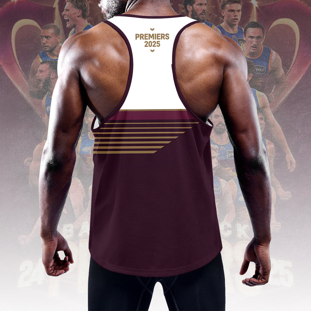 Brisbane Broncos 2025 Premiers Y-Back Muscle Tank Top – MAITM13371