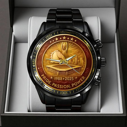 Brisbane Broncos 2025 Premiership Black Stainless Steel Watch – TANTN17611