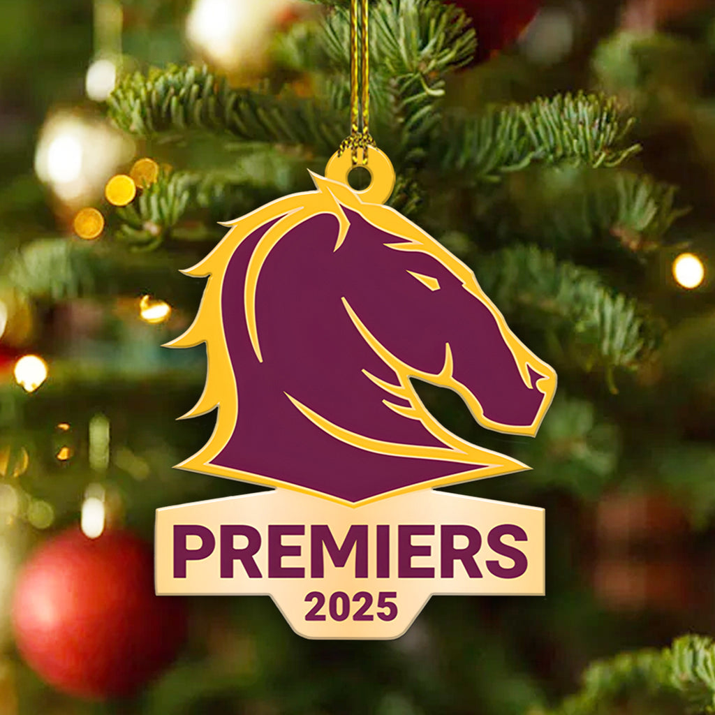 Brisbane Broncos 2025 Premiership Custom Shape 2-sided Acrylic Ornament – TANTN17160