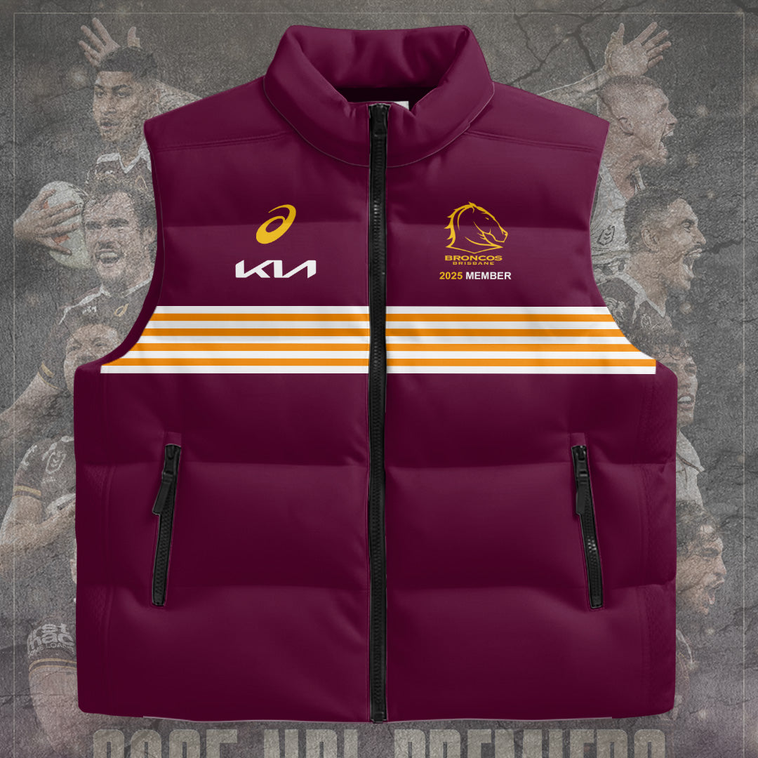 Brisbane Broncos 2025 Premiership 3D Sleeveless Down Jacket – TANTN17684