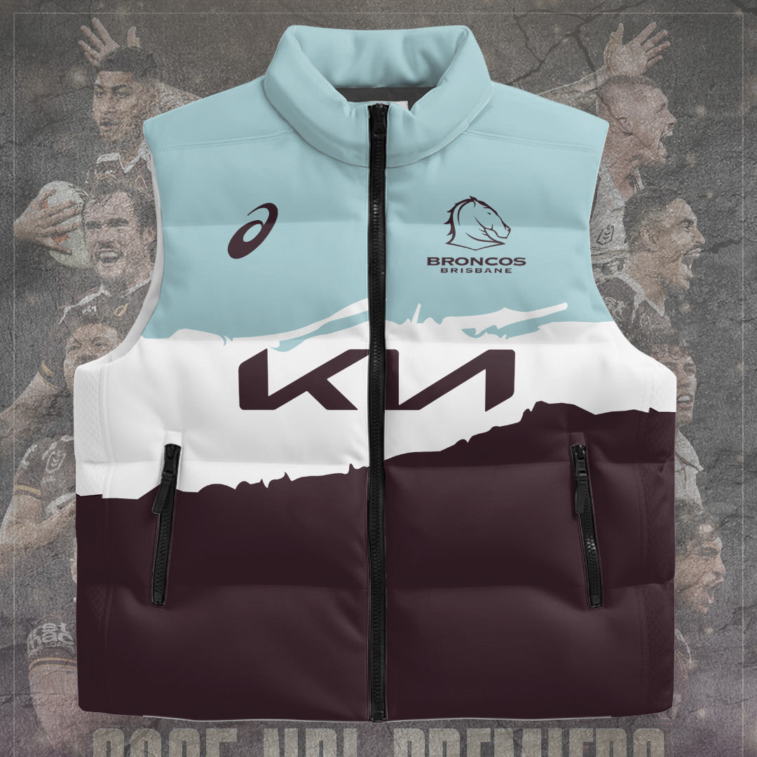 Brisbane Broncos 2025 Premiership 3D Sleeveless Down Jacket – TANTN17708