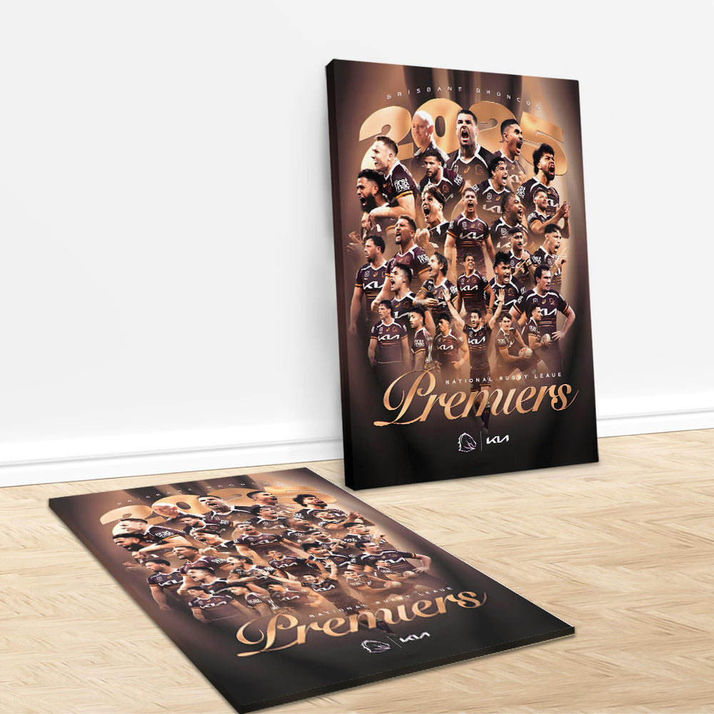 Brisbane Broncos Premiers 2025 Rectangle Canvas With Inner Frame – TANTN17892