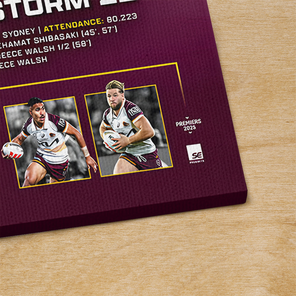 Brisbane Broncos Premiers 2025 Rectangle Canvas With Inner Frame – TANTN17893
