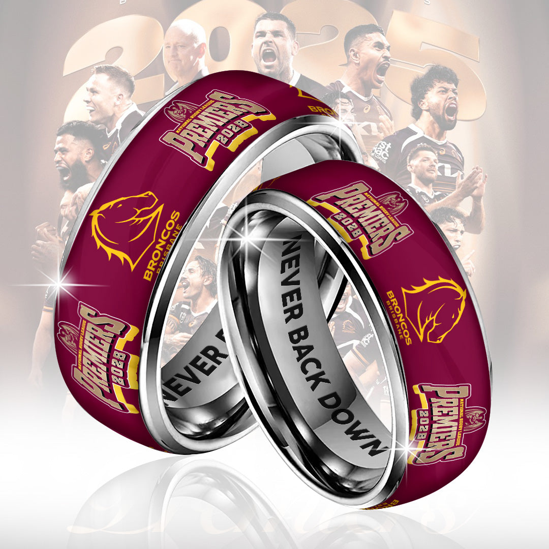 Brisbane Broncos Premiers 2025 Custom Alloy Ring – TANTN17264