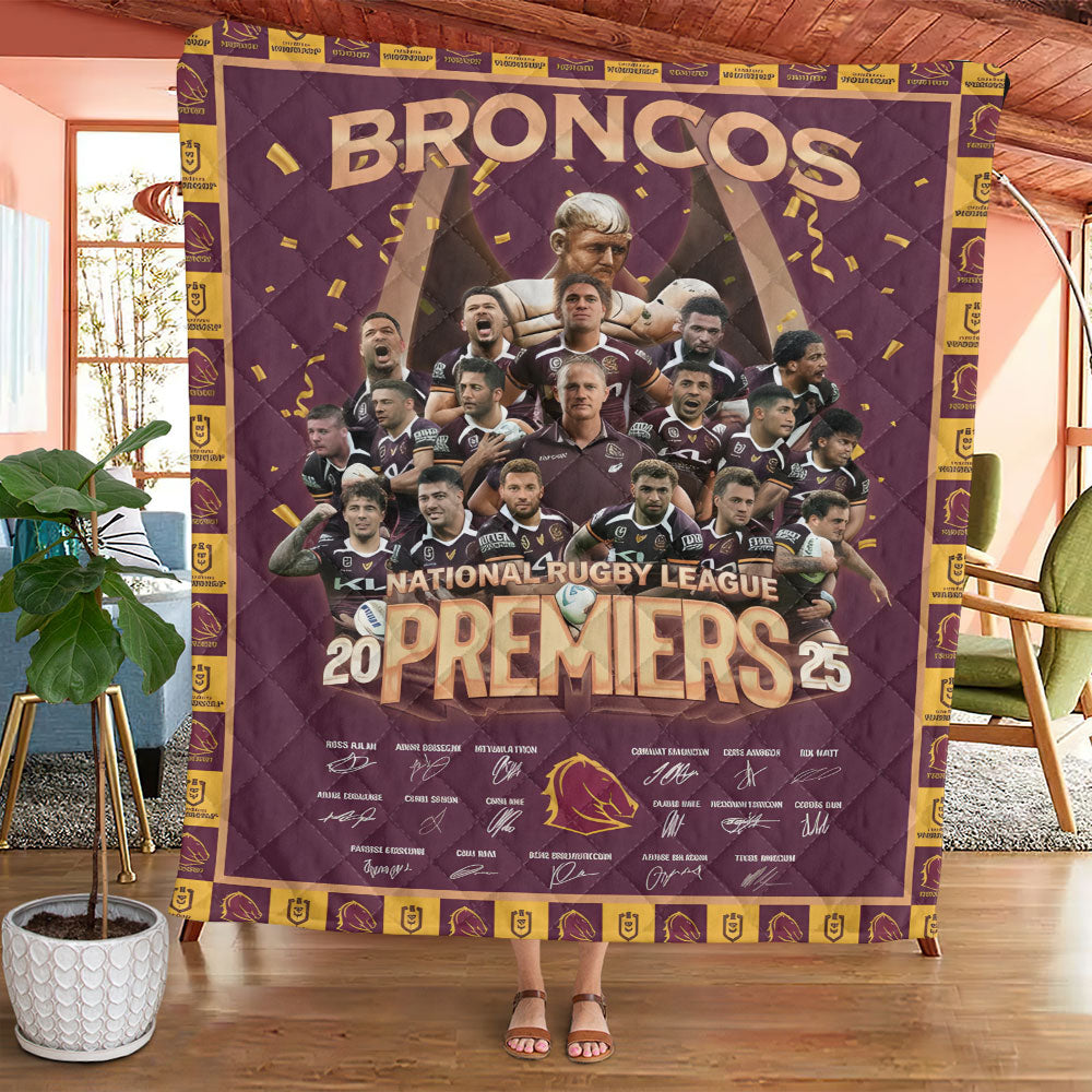 Brisbane Broncos Premiers 2025 Quilt Blanket – TANTN17257